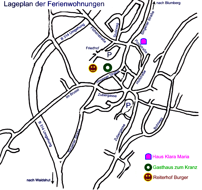Lageplan der Ferienwohnungen